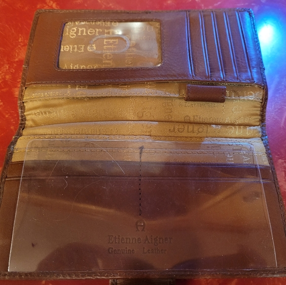 Etienne Aigner Brown Leather Wallet Authentic - Picture 3 of 4